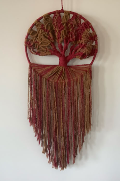 Beautiful ornate tree of life in a two tone colour arrangement made for hanging on a walll