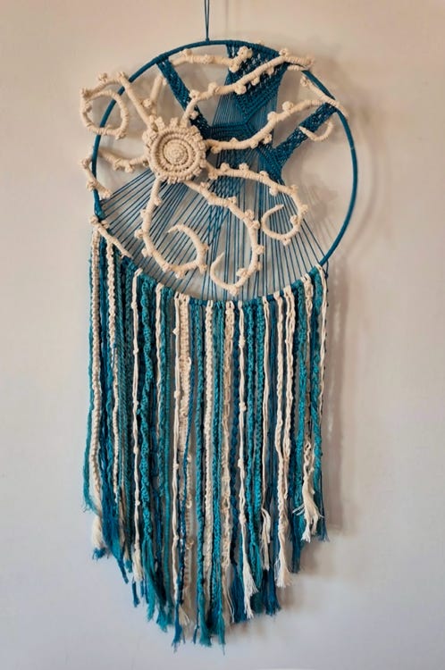 Wall hanging mobile of an octopus for a child's bedroom